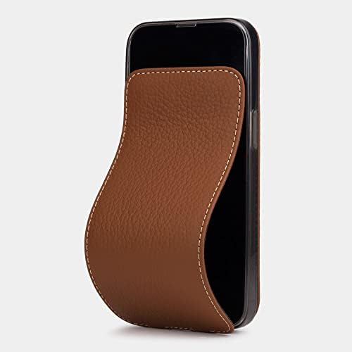 Marcel Robert - preklopna torbica od prave kože za iPhone 13-patentirani Model-proizvedeno u Francuskoj-karamela
