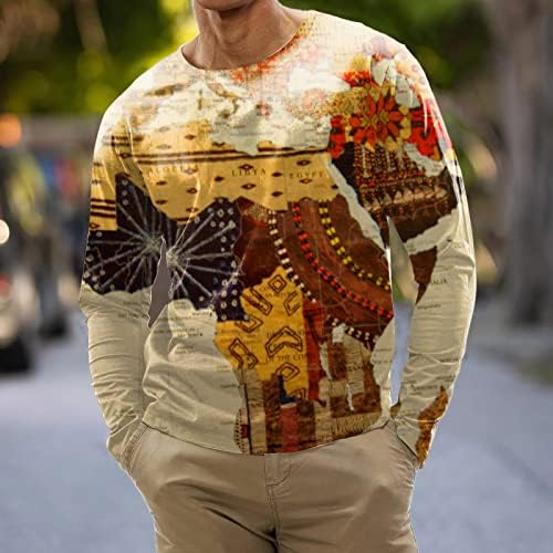 Muška modna labava majica casual udobne pulover s dugim prugama natrag na tragu s dugim rukavima