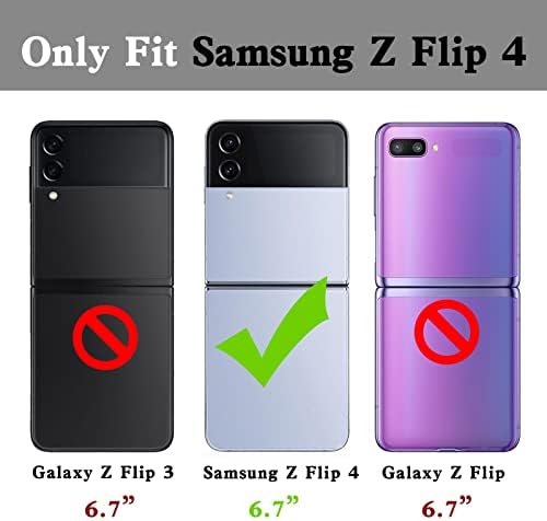 za Samsung Z Flip 4 Case, Galaxy Z Flip 4 case za žene Square Glitter Bling stilski Retro šok TPU Edge zaštitni