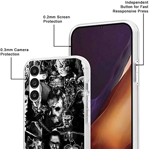 OOTBAO 2 × Cool Case za Samsung Galaxy A13 5g Case Clear 6,5 , Crim Horror Movie Canted, Dizajn uzorka lica