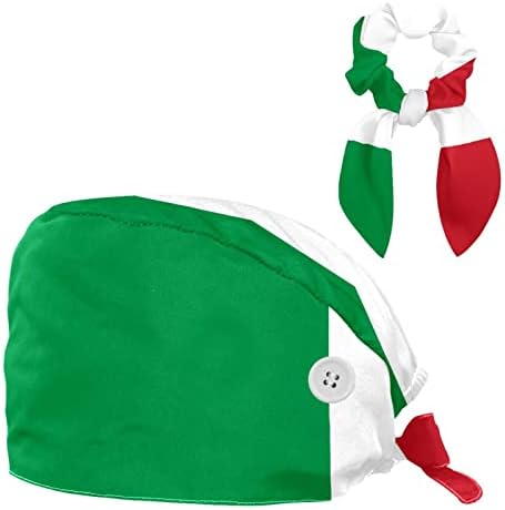 Podesiva radna kapa s gumbom, radna šeširka Duks, Italija zastava Buffant šeširi sa lukom