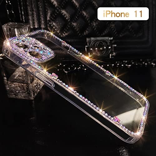 Cavdycidy za luksuzni iPhone 11 Case Glitter, Bling Slatka futrola za telefon sa dijamantnim fotoamzama,