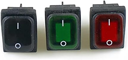 Tintag KCD4 crni crveni zeleni rocker vodootporni prekidač za napajanje 2 pozicija na 4 pinove sa svjetlom