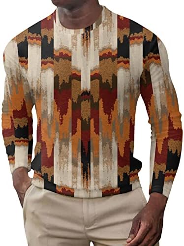 Velike i visoke košulje za muškarce muški jesen i zimski plašten puni tisak majica velike veličine okrugli