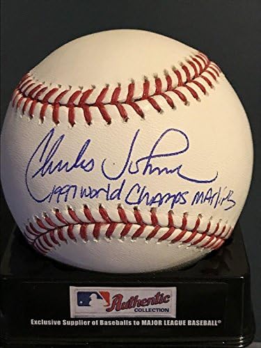 Charles Johnson Flordia Marlins 1997 World Champs potpisan OML bejzbol - autogramirani bejzbol