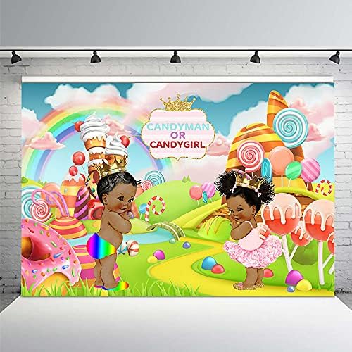 MEHOFOND 7X5FT Candyland tema Spol otkriva Baby tuš pozadina Candyman ili Candygirl Rainbow sladoled krofna