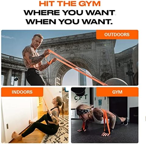 Undersun fitnes kućna teretana & amp; Oprema za vježbanje-program treninga za izgradnju mišića sa 5-pojasnim kompletom gumenih traka za otpor kod kuće-5 različitih nivoa traka otpora & torba za nošenje, narandžasta